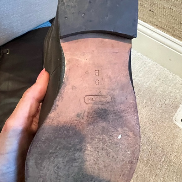 COACH Cheyenne Dark Brown Leather Over the Knee Fold Down Boots - 9 - Picture 7 of 13